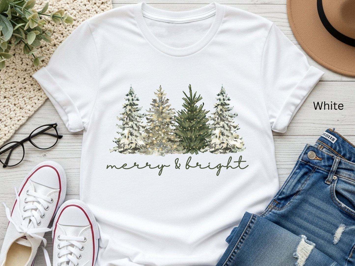 Merry & Bright Rustic Christmas T-shirt