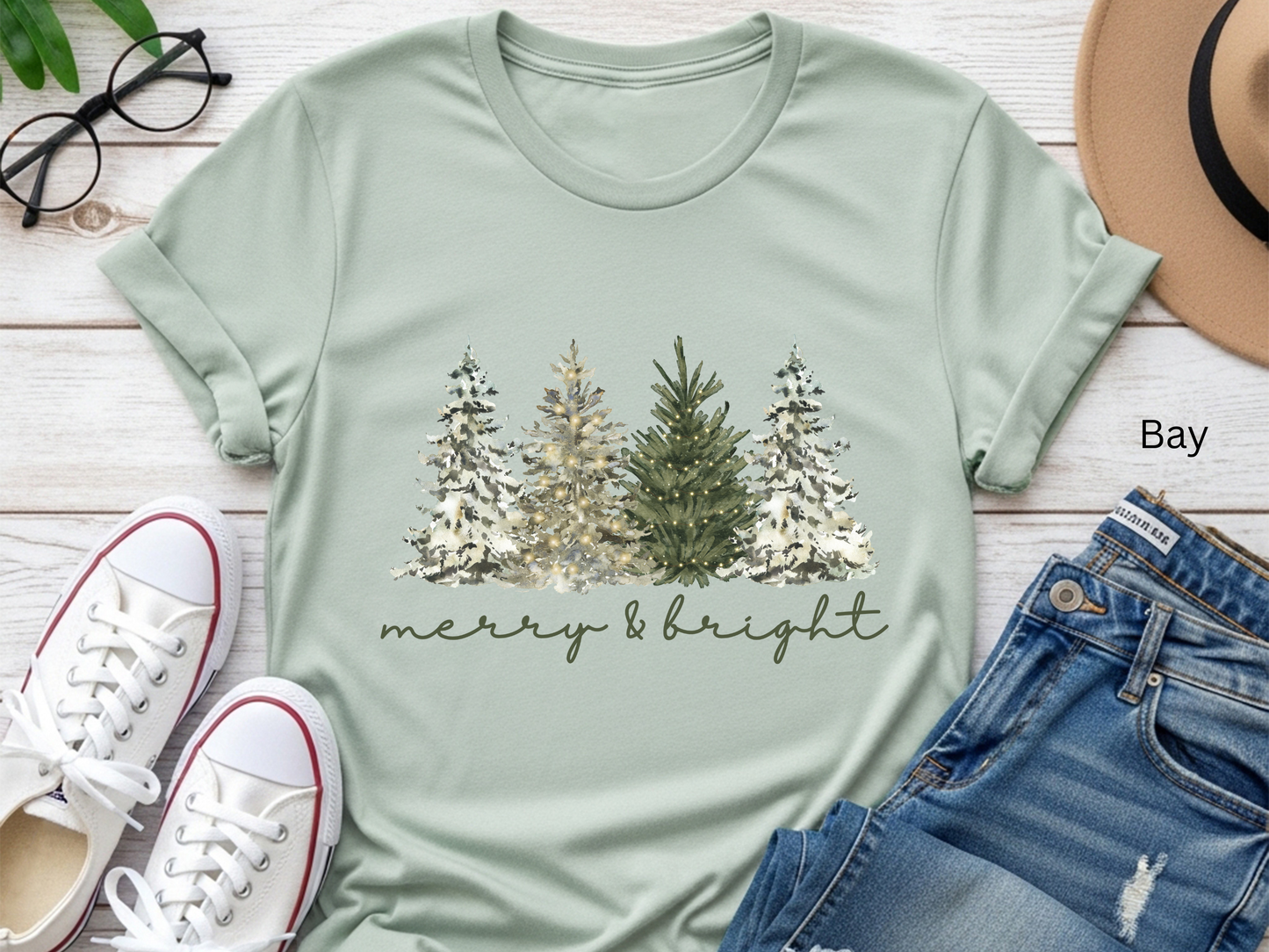 Merry & Bright Rustic Christmas T-shirt