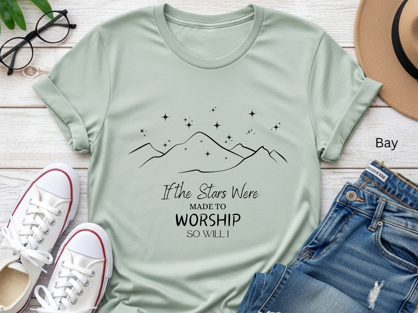 Stars Worship Christian T-Shirt: Inspirational Faith Tee
