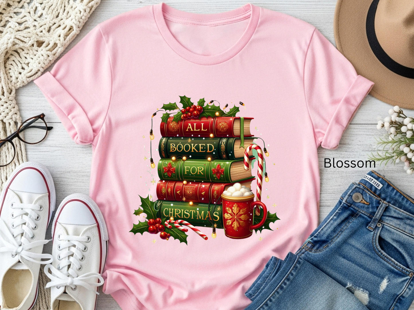 All Booked For Christmas T-shirt