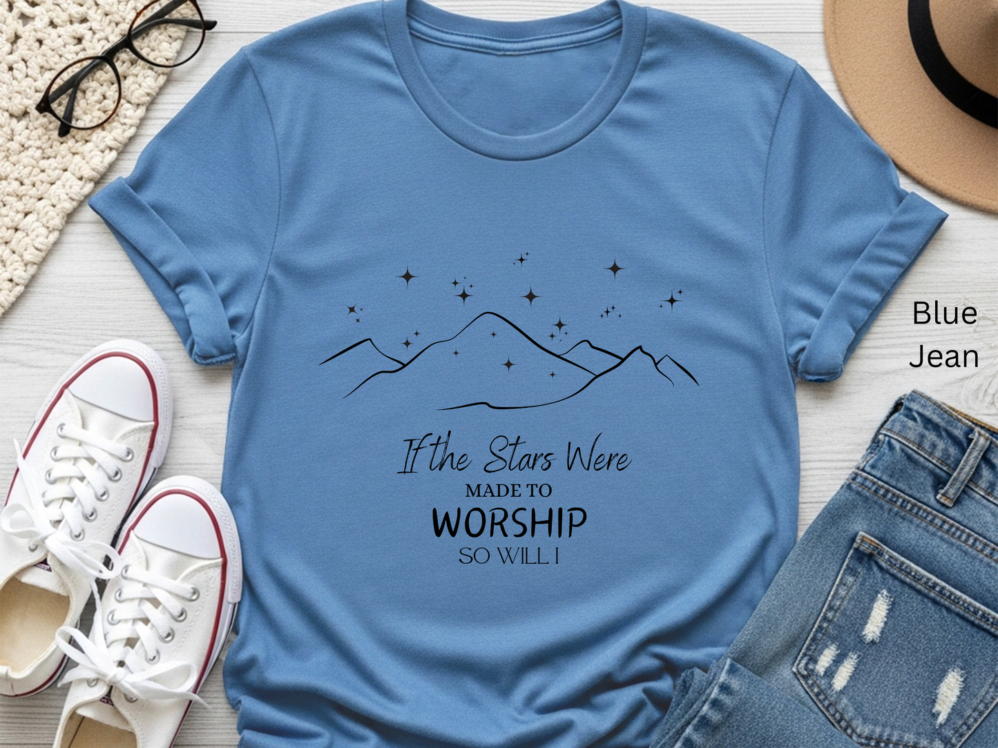 Stars Worship Christian T-Shirt: Inspirational Faith Tee
