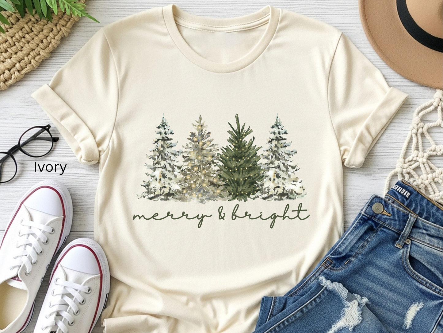 Merry & Bright Rustic Christmas T-shirt