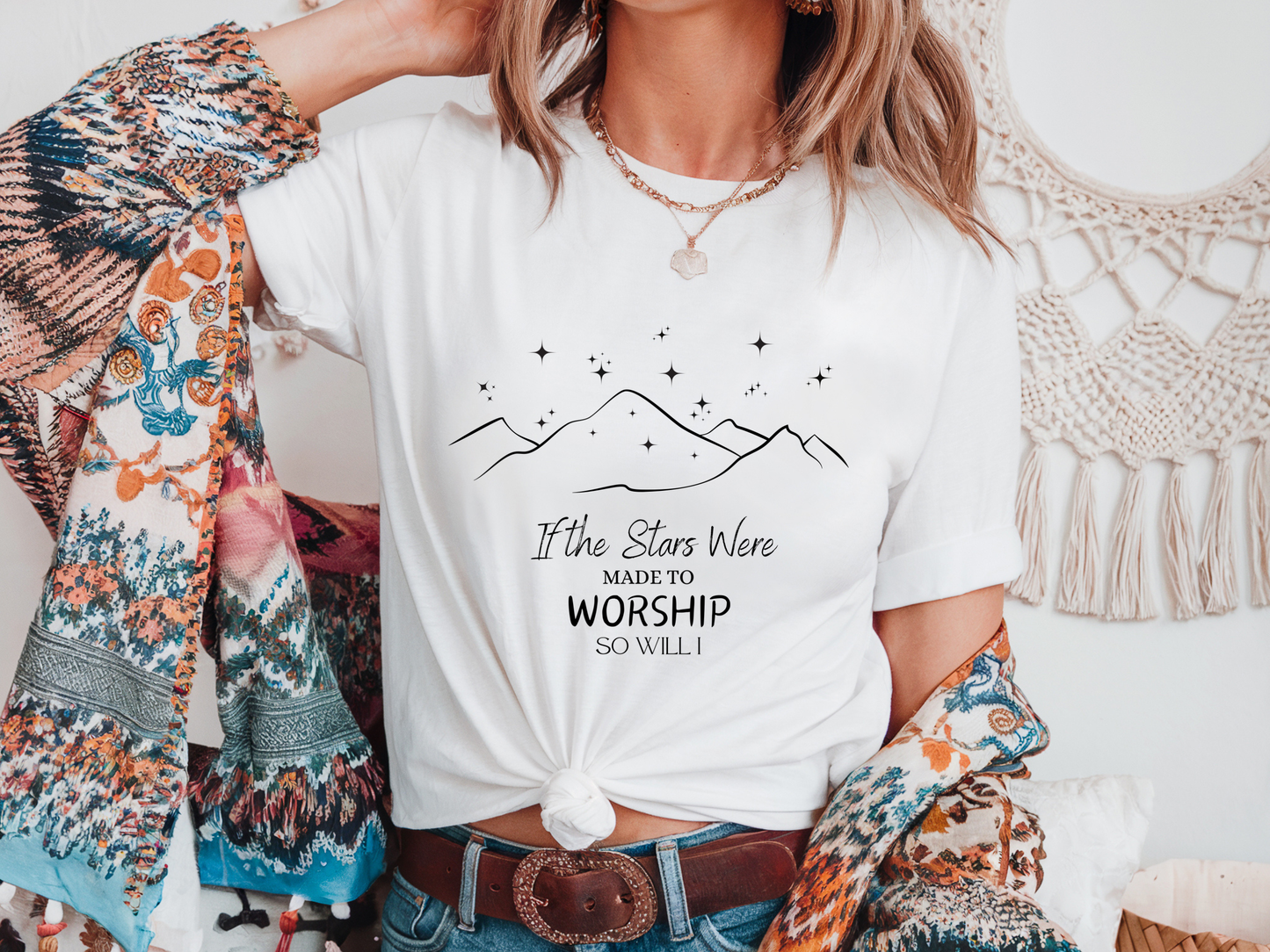 Stars Worship Christian T-Shirt: Inspirational Faith Tee