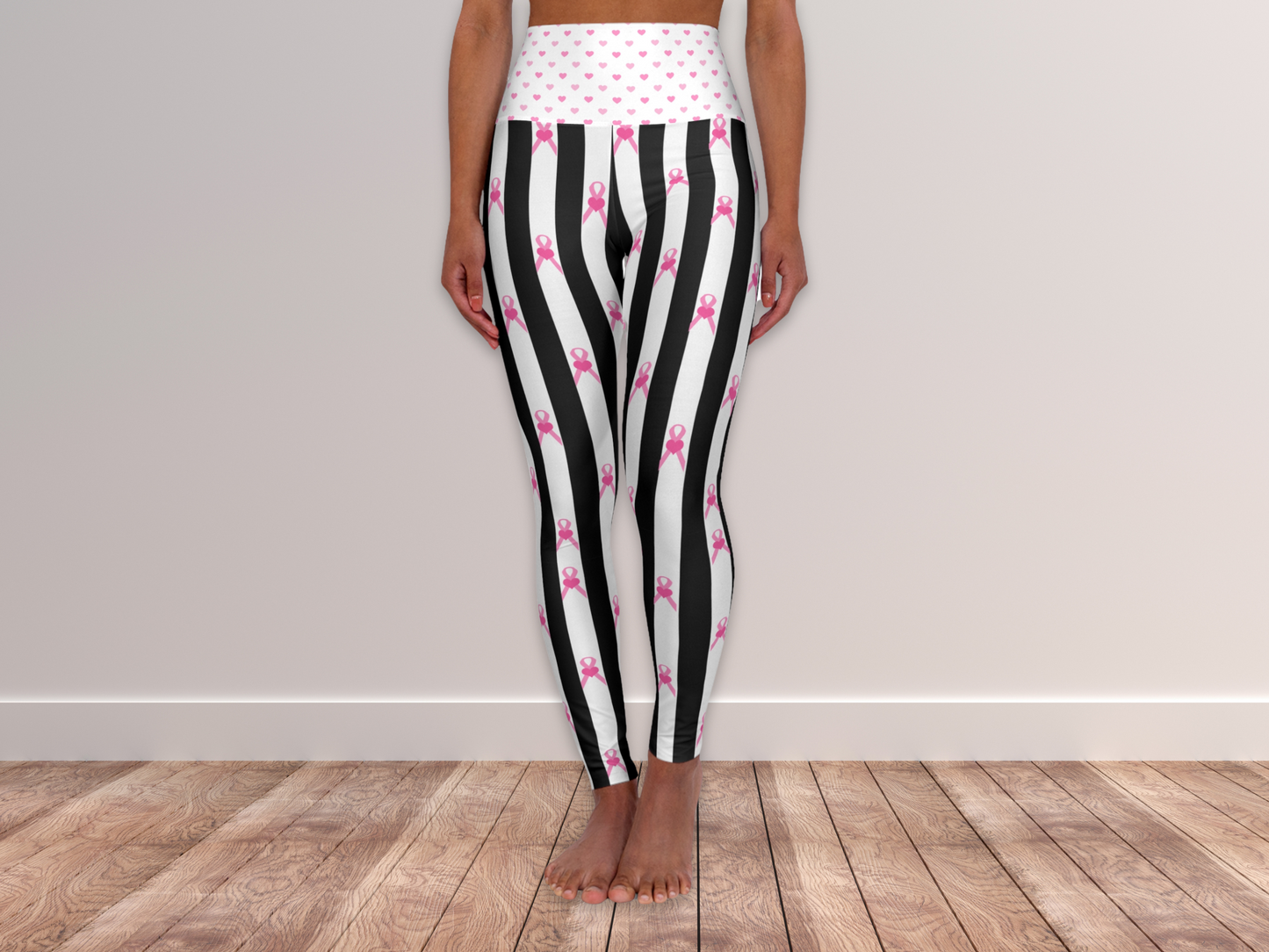 Pink Ribbon Leggings for Women