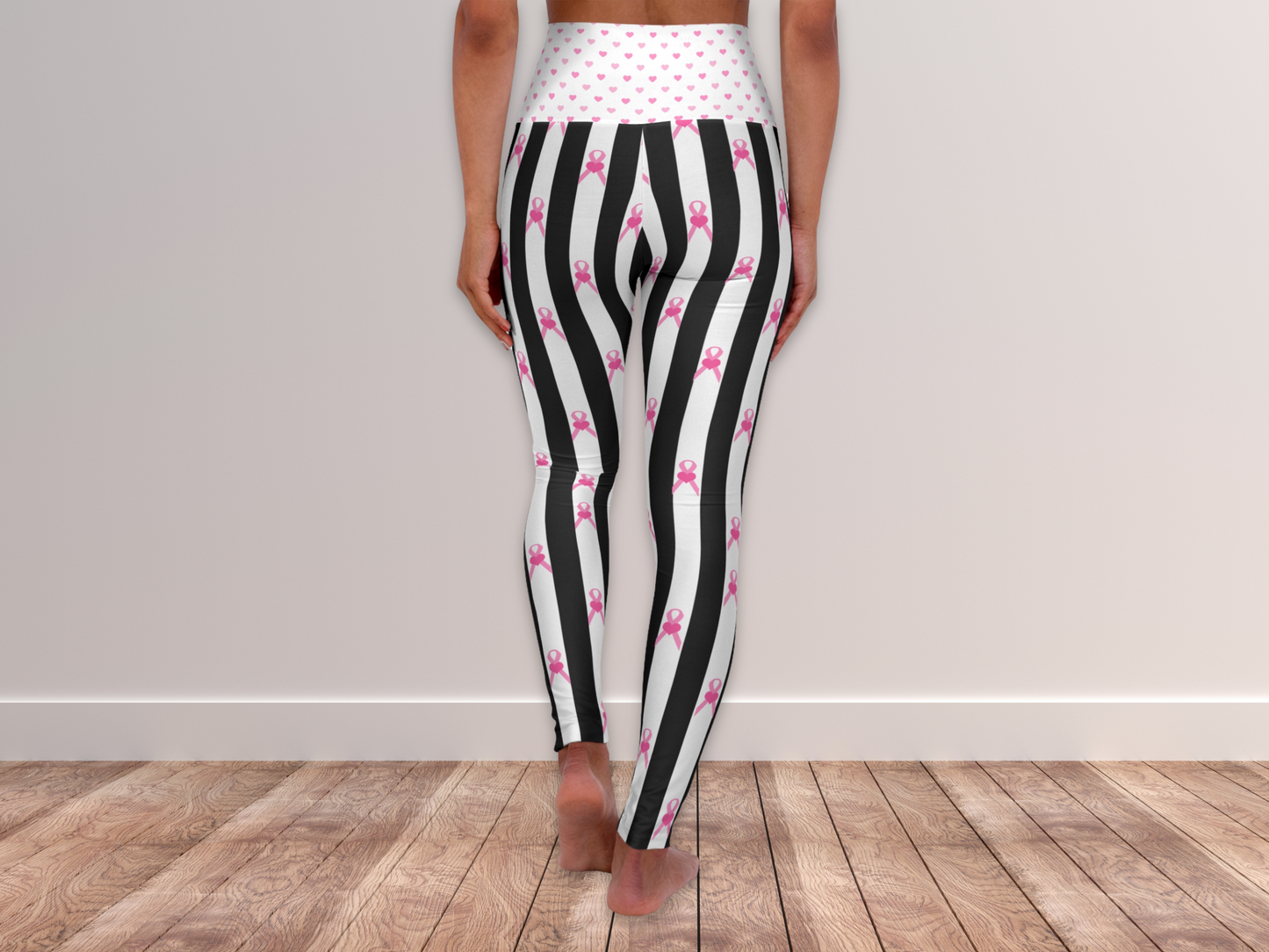 Pink Ribbon Leggings for Women