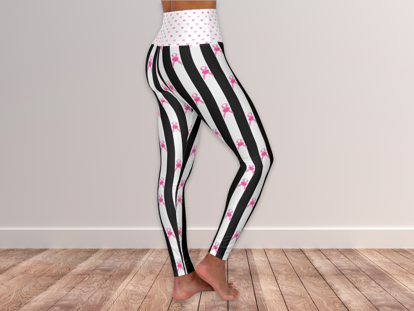 Pink Ribbon Leggings for Women