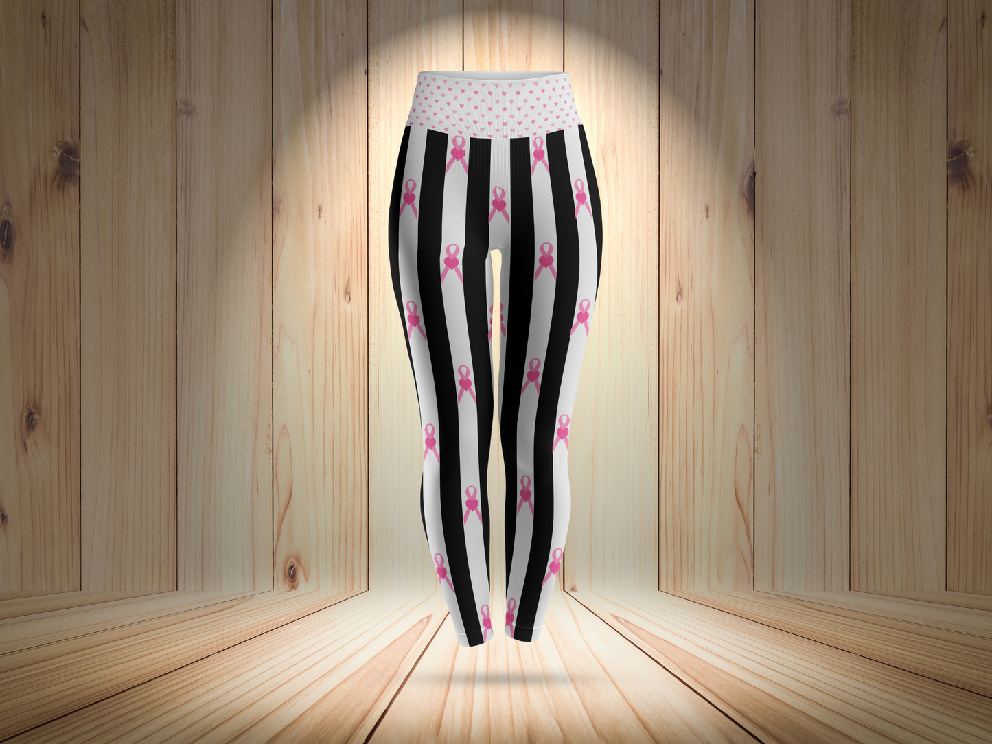 Pink Ribbon Leggings for Women