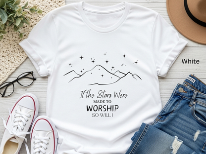 Stars Worship Christian T-Shirt: Inspirational Faith Tee