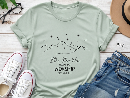 Stars Worship Christian T-Shirt: Inspirational Faith Tee