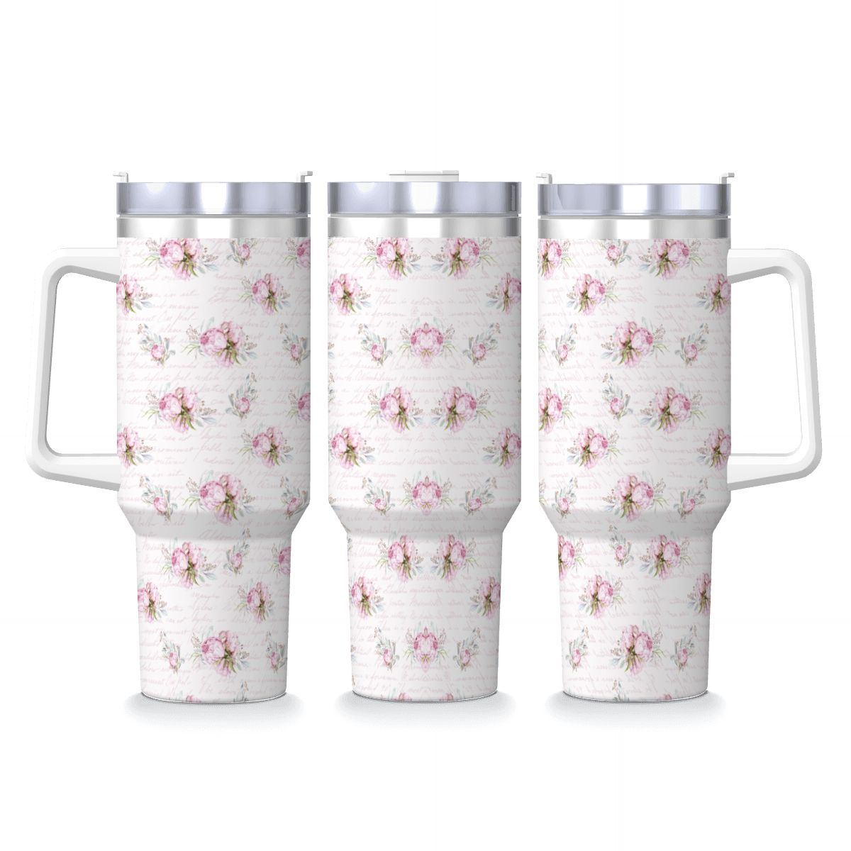 Pink Shabby Chic 40oz Insulated Tumbler