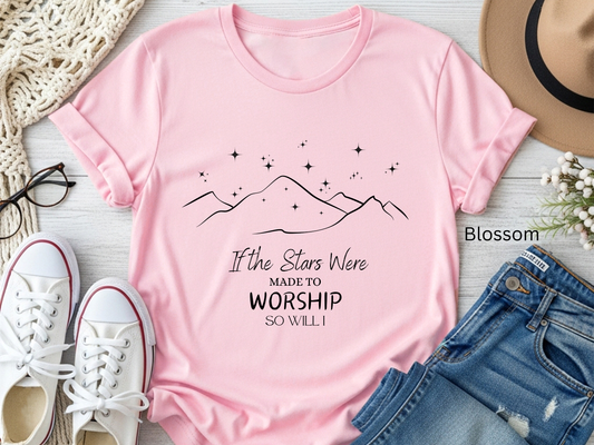 Stars Worship Christian T-Shirt: Inspirational Faith Tee