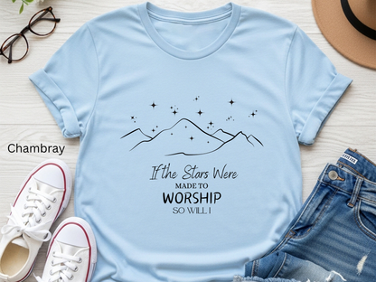 Stars Worship Christian T-Shirt: Inspirational Faith Tee