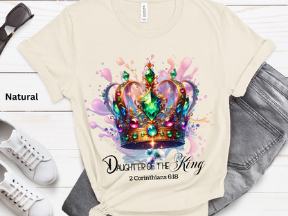 Daughter of the King T-Shirt: Jeweled Crown Christian Tee