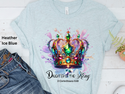 Daughter of the King T-Shirt: Jeweled Crown Christian Tee