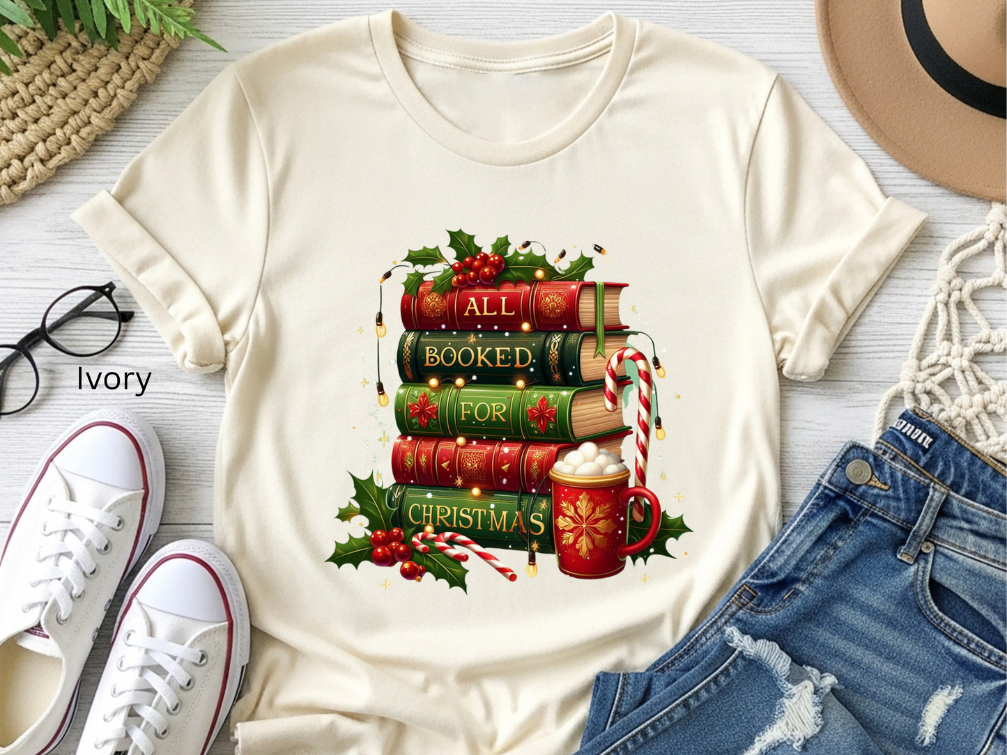 All Booked For Christmas T-shirt