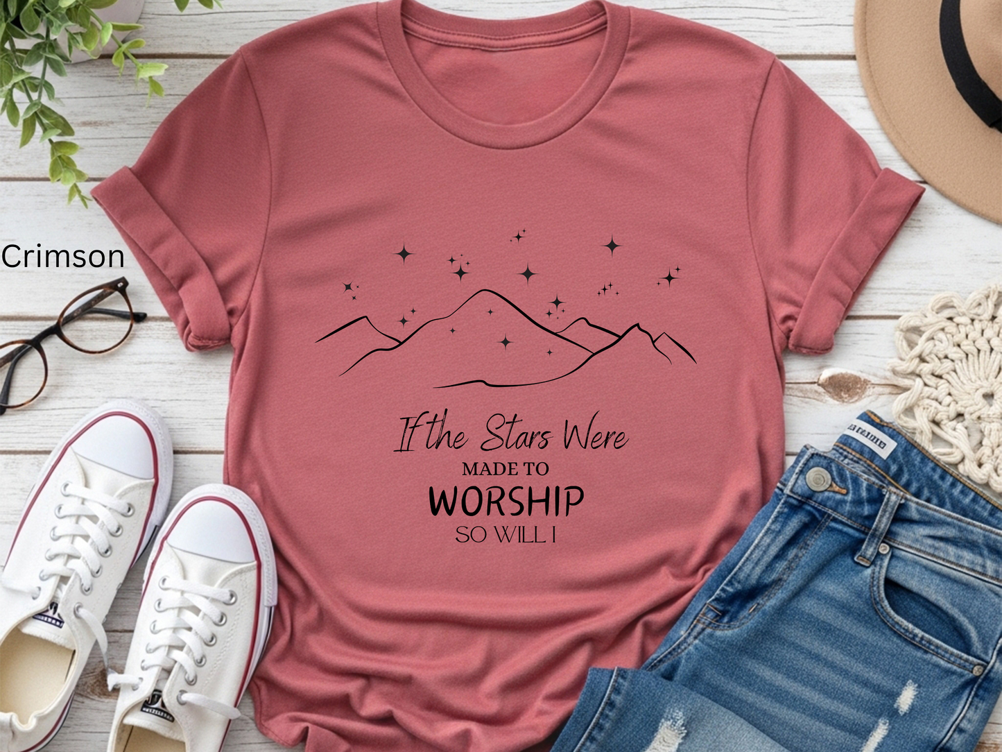 Stars Worship Christian T-Shirt: Inspirational Faith Tee