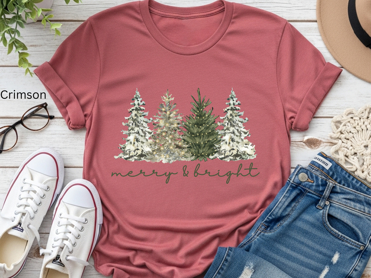 Merry & Bright Rustic Christmas T-shirt