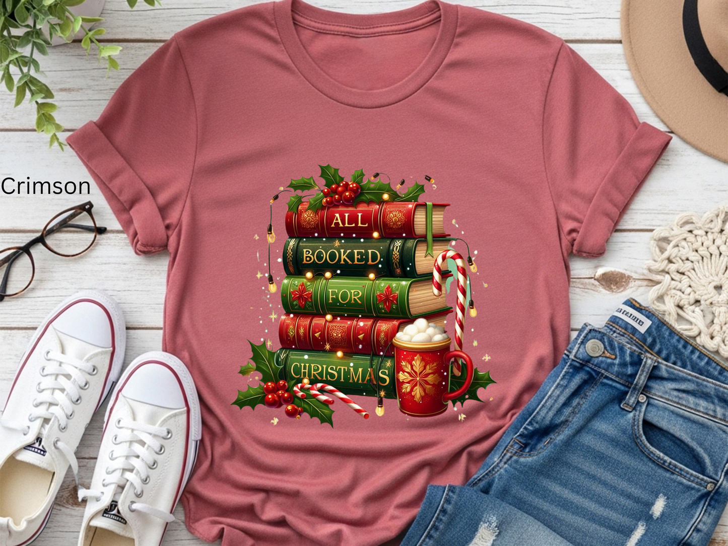 All Booked For Christmas T-shirt