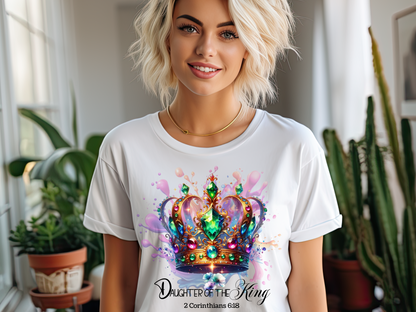 Daughter of the King T-Shirt: Jeweled Crown Christian Tee