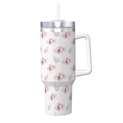 Pink Shabby Chic 40oz Insulated Tumbler