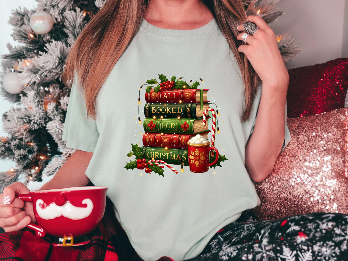 All Booked For Christmas T-shirt