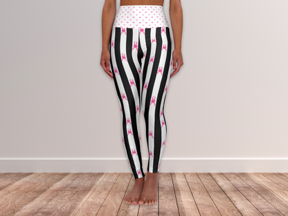 Pink Ribbon Leggings for Women