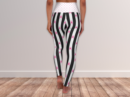 Pink Ribbon Leggings for Women