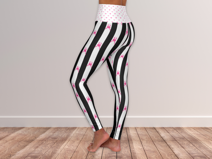 Pink Ribbon Leggings for Women