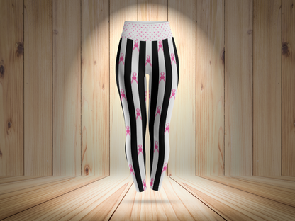 Pink Ribbon Leggings for Women