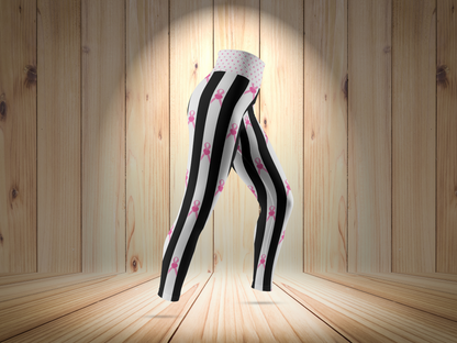 Pink Ribbon Leggings for Women