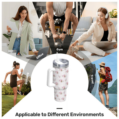 Pink Shabby Chic 40oz Insulated Tumbler