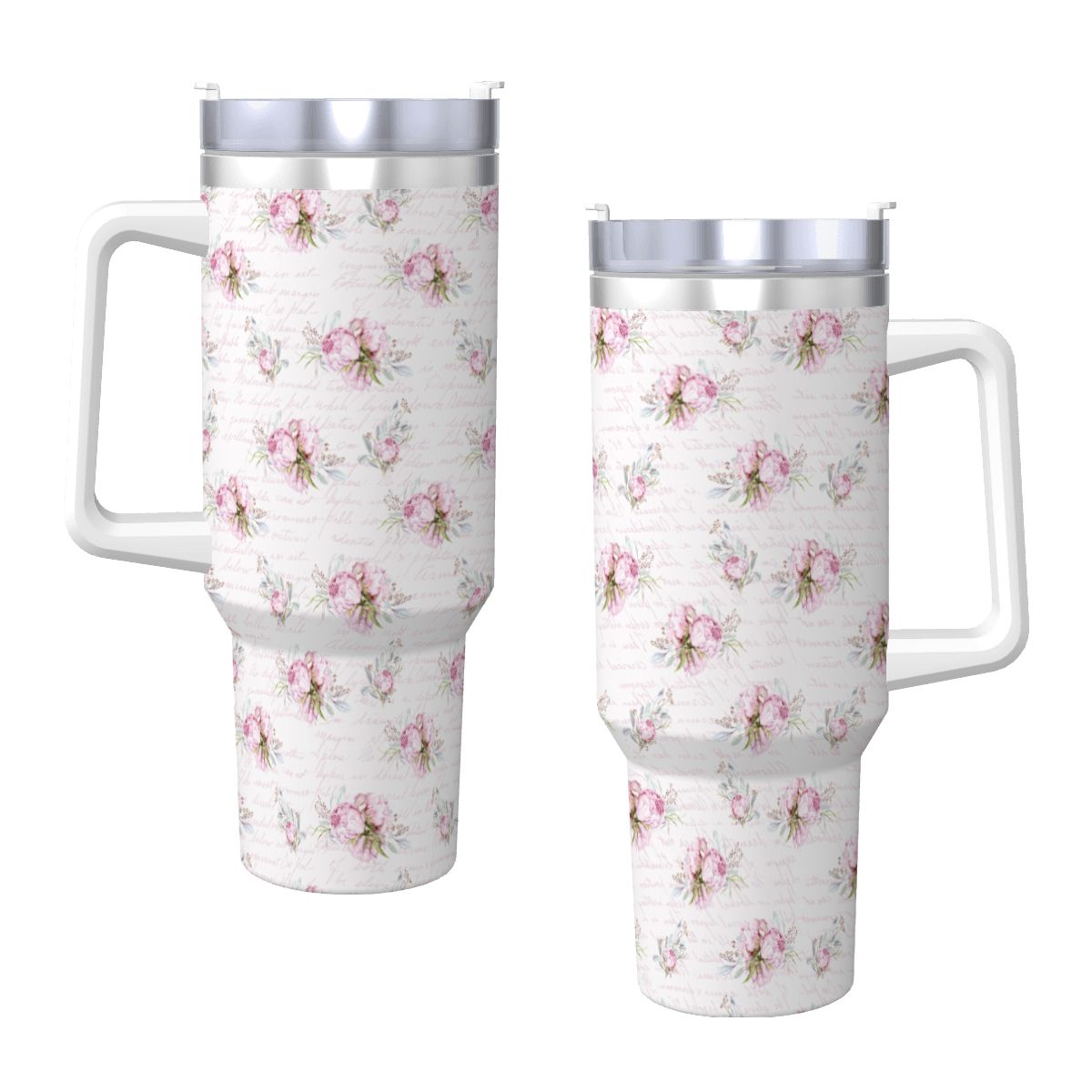 Pink Shabby Chic 40oz Insulated Tumbler